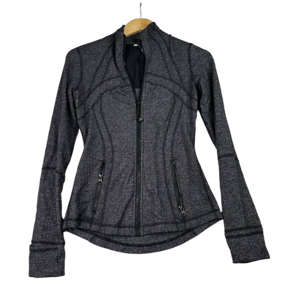 Lululemon Define Jacket Heathered Herringbone Heathered Black sz 6